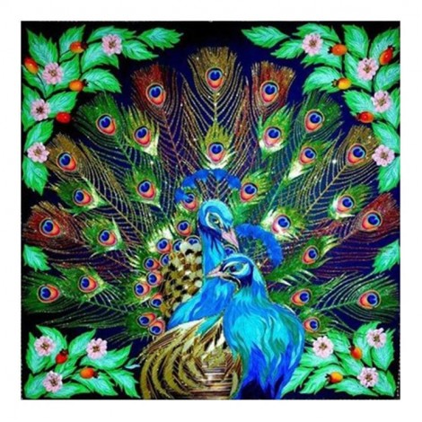 2021 Peacock Full Drill Diy Diamond Painting Kits UK