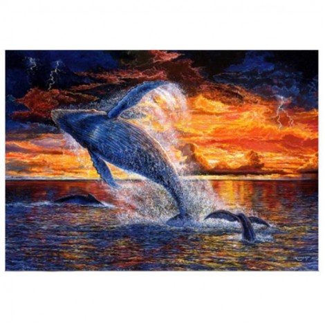 2021 Dolphin Full Drill Diy Diamond Painting Kits UK