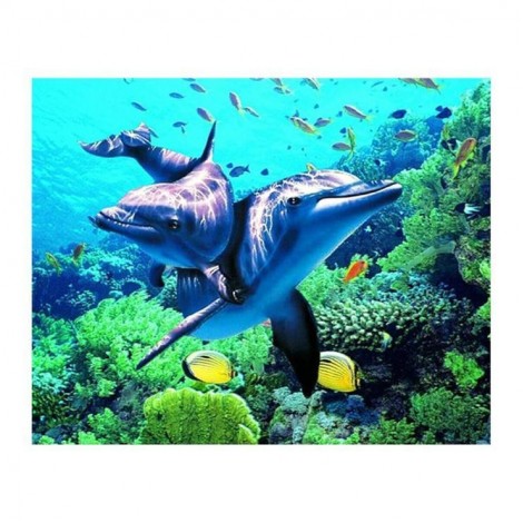 2021 Dolphin Full Drill Diy Diamond Painting Kits UK