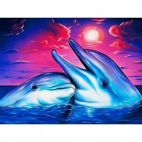 2021 Dolphin Full Drill Diy Diamond Painting Kits UK