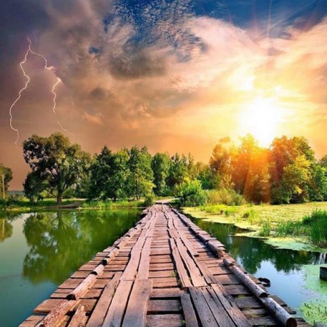 2021 Full Drill Landscape 5d Diy Diamond Painting Kits UK