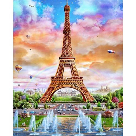 2021 Eiffel Tower Full Drill Diy Diamond Painting Kits UK