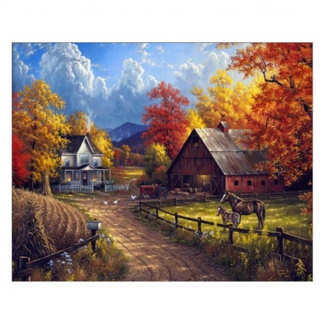 2021 Full Drill Landscape Cottage 5d Diy Diamond Painting Kits UK