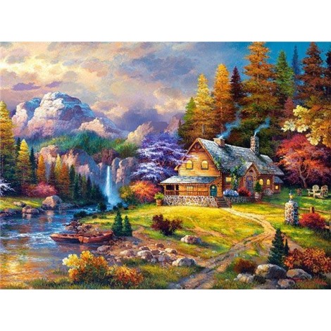 2021 Full Drill Landscape Cottage 5d Diy Diamond Painting Kits UK