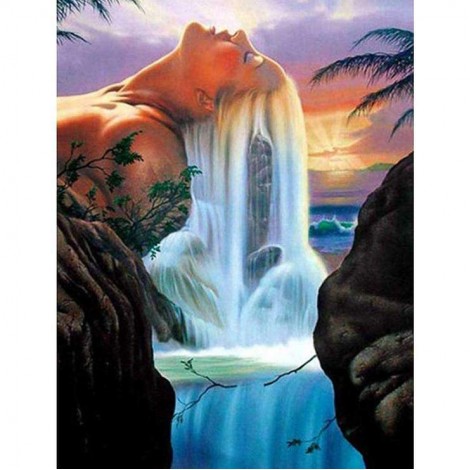 2021 Waterfall Full Drill Diy Diamond Painting Kits UK